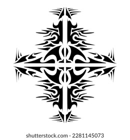 Illustration of a tribal tattoo with a aesthetic shape. Perfect for stickers, clothes stickers, hats, shoes, posters, banners, book covers, icons
