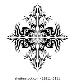 Illustration of a tribal tattoo with a aesthetic shape. Perfect for stickers, clothes stickers, hats, shoes, posters, banners, book covers, icons