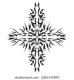 Illustration of a tribal tattoo with a aesthetic shape. Perfect for stickers, clothes stickers, hats, shoes, posters, banners, book covers, icons