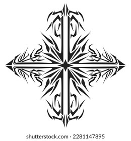 Illustration of a tribal tattoo with a aesthetic shape. Perfect for stickers, clothes stickers, hats, shoes, posters, banners, book covers, icons