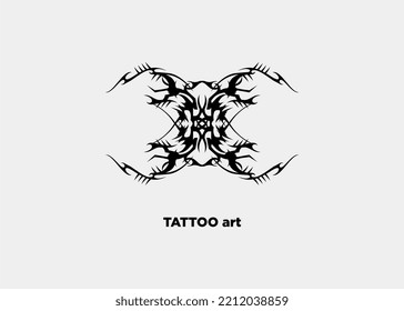 ILLUSTRATION OF TRIBAL TATTOO DEVIL HORN SYMETRICAL HORN