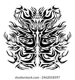Illustration of a tribal tattoo of a wild animal. Perfect for t-shirts, clothes, hats, stickers