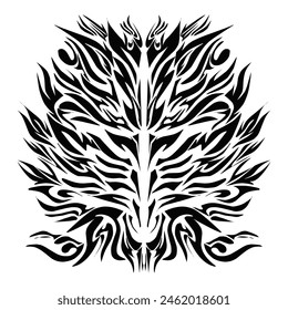 Illustration of a tribal tattoo of a wild animal. Perfect for t-shirts, clothes, hats, stickers