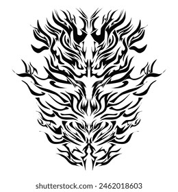 Illustration of a tribal tattoo of a wild animal. Perfect for t-shirts, clothes, hats, stickers