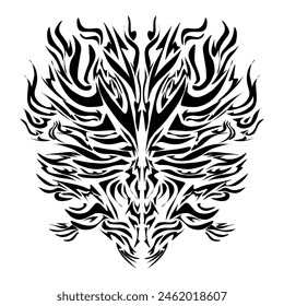 Illustration of a tribal tattoo of a wild animal. Perfect for t-shirts, clothes, hats, stickers