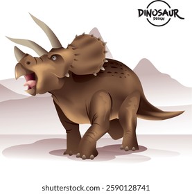 Illustration of a Triceratops dinosaur