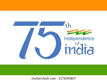 illustration of tricolor banner with Indian flag for 75th Independence Day of India on 15th August