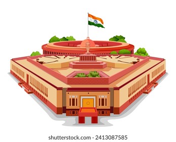 illustration of tricolor banner with Indian flag for 26th January Happy Republic Day of India