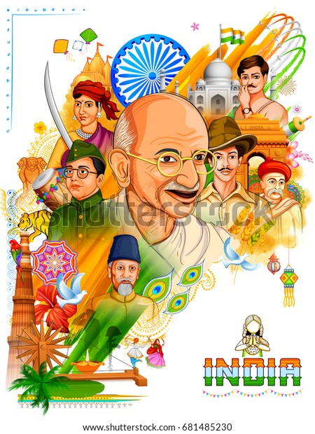 Illustration Tricolor India Background Nation Hero Stock Vector ...