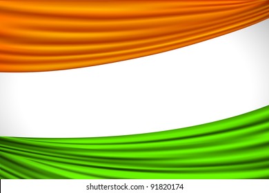 illustration of tricolor Indian flag made of curtain draper