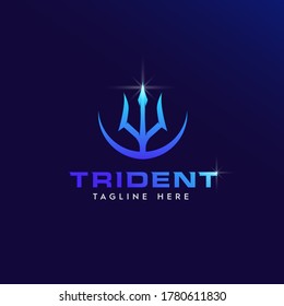 illustration of trident logo design with a touch of modern logo design style