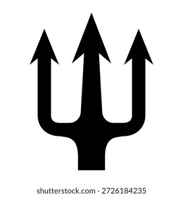 Illustration of trident. Neptune trident. Design element for logo, label, sign, emblem, poster. Vector illustration