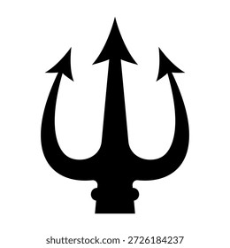 Illustration of trident. Neptune trident. Design element for logo, label, sign, emblem, poster. Vector illustration