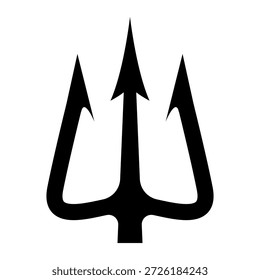 Illustration of trident. Neptune trident. Design element for logo, label, sign, emblem, poster. Vector illustration
