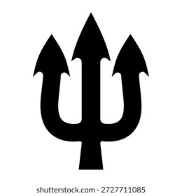 Ilustración de tridente. Tridente de Neptuno. Elemento de diseño para el logotipo, etiqueta, muestra, emblema, cartel. Ilustración vectorial