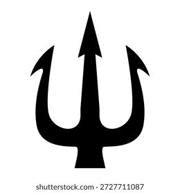 Ilustración de tridente. Tridente de Neptuno. Elemento de diseño para el logotipo, etiqueta, muestra, emblema, cartel. Ilustración vectorial