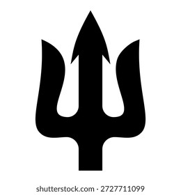 Ilustración de tridente. Tridente de Neptuno. Elemento de diseño para el logotipo, etiqueta, muestra, emblema, cartel. Ilustración vectorial
