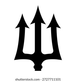 Ilustración de tridente. Tridente de Neptuno. Elemento de diseño para el logotipo, etiqueta, muestra, emblema, cartel. Ilustración vectorial