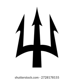 Ilustración de tridente. Tridente de Neptuno. Elemento de diseño para logotipo, etiqueta, signo, emblema, cartel. Ilustración vectorial