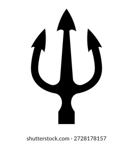 Ilustração de tridente. Tridente de Netuno. Elemento de design para logotipo, etiqueta, sinal, emblema, cartaz. Ilustração vetorial