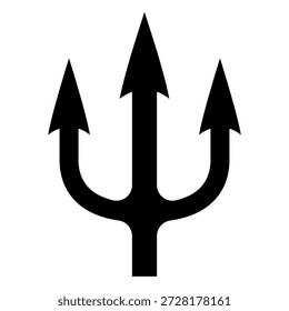 Ilustración de tridente. Tridente de Neptuno. Elemento de diseño para logotipo, etiqueta, signo, emblema, cartel. Ilustración vectorial
