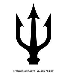 Ilustración de tridente. Tridente de Neptuno. Elemento de diseño para logotipo, etiqueta, signo, emblema, cartel. Ilustración vectorial