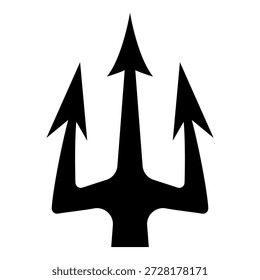 Ilustración de tridente. Tridente de Neptuno. Elemento de diseño para logotipo, etiqueta, signo, emblema, cartel. Ilustración vectorial
