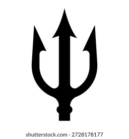 Ilustración de tridente. Tridente de Neptuno. Elemento de diseño para logotipo, etiqueta, signo, emblema, cartel. Ilustración vectorial