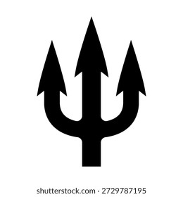 Ilustración de tridente. Tridente de Neptuno. Elemento de diseño para logotipo, etiqueta, signo, emblema, cartel. Ilustración vectorial