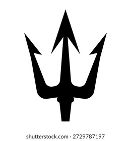 Ilustración de tridente. Tridente de Neptuno. Elemento de diseño para logotipo, etiqueta, signo, emblema, cartel. Ilustración vectorial