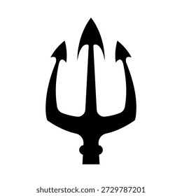 Illustration of trident. Neptune trident. Design element for logo, label, sign, emblem, poster. Vector illustration
