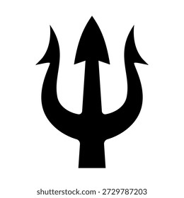 Ilustración de tridente. Tridente de Neptuno. Elemento de diseño para logotipo, etiqueta, signo, emblema, cartel. Ilustración vectorial
