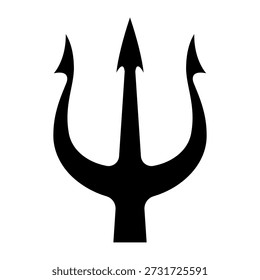 Ilustração de tridente. Tridente de Netuno. Elemento de design para logotipo, etiqueta, sinal, emblema, cartaz. Ilustração vetorial