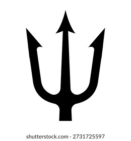 Ilustração de tridente. Tridente de Netuno. Elemento de design para logotipo, etiqueta, sinal, emblema, cartaz. Ilustração vetorial