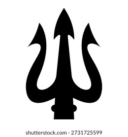 Ilustración de tridente. Tridente de Neptuno. Elemento de diseño para logotipo, etiqueta, signo, emblema, cartel. Ilustración vectorial