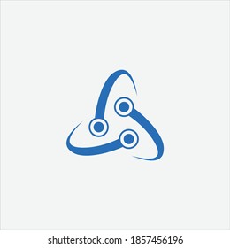 Illustration von trinity/tripoint line style technology logo design grafische Vektorgrafik-Download