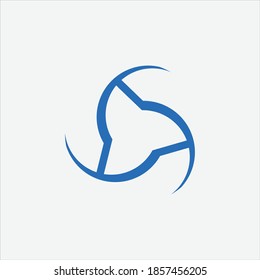 illustration of trinity/tripoint line style technology logo design graphic vector download