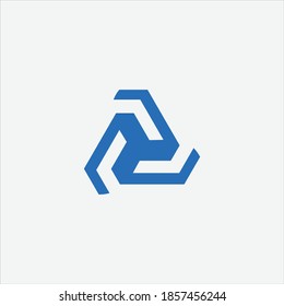 illustration of trinity/tripoint line style technology logo design graphic vector download
