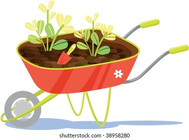 illustration of a trolley on white