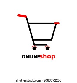 Illustration of a trolley suitable for an online shop logo or e-commerce logo.