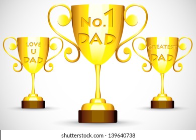 illustration of trophy with Father's Day message