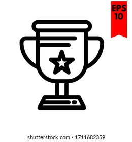 illustration of trophy flat icon