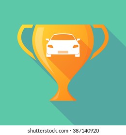 Illustration of a trophy icon with a car