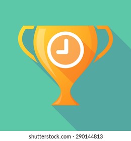 Illustration of a trophy icon with a clock