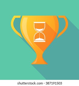 Illustration of a trophy icon with a sand clock