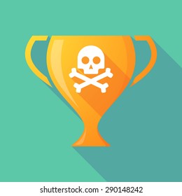 Illustration of a trophy icon with a skull