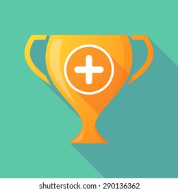 Illustration of a trophy icon with a sum sign