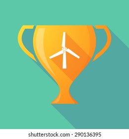 Illustration of a trophy icon with a wind generator