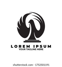 illustration Trophy silhouette eagle bird symbol concept
