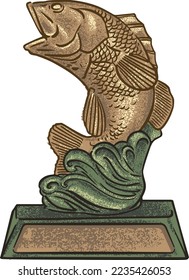 ilustración de la estatua del trofeo de un pez